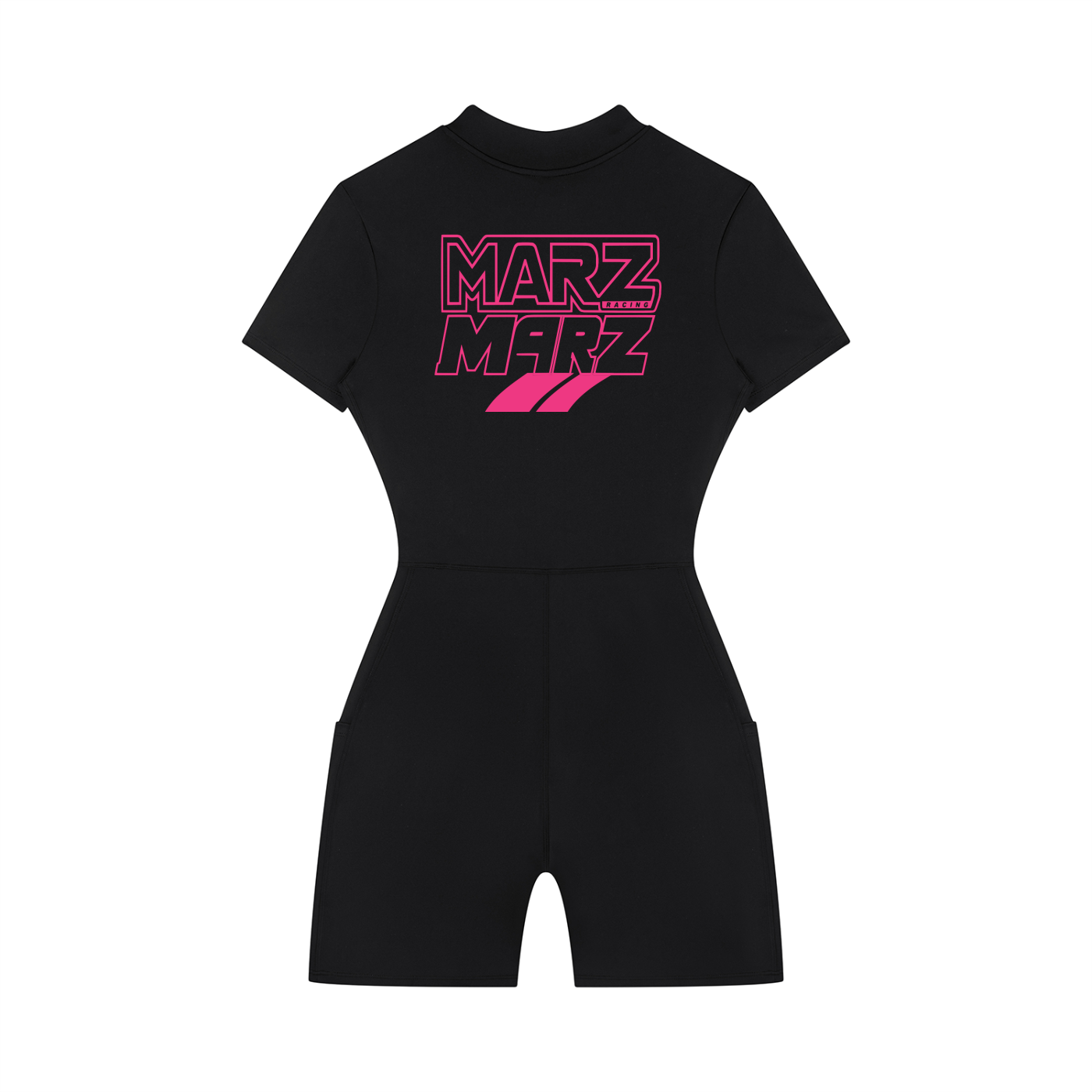 MARZ Cyberpunk Women's Quarter-Zip Short Sleeve Romper