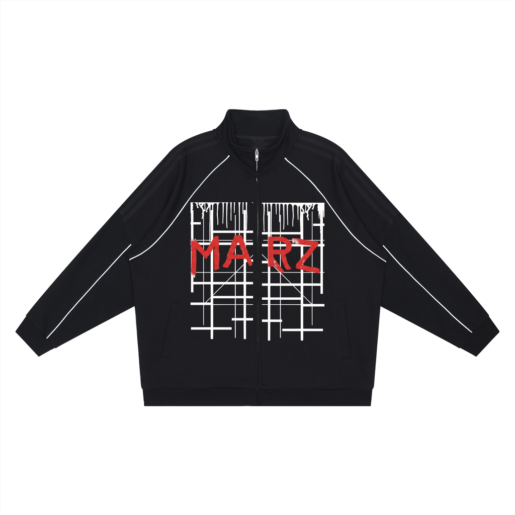 Reflection Striped Raglan Sleeve  Jacket