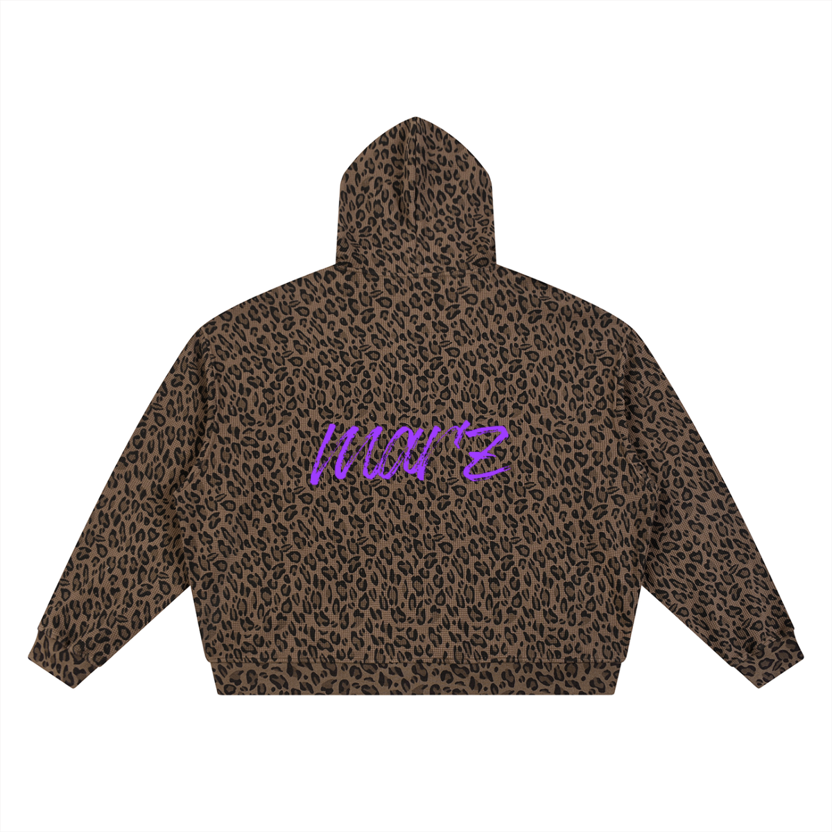MARZ Stinger Unisex Leopard Print Waffle Full Zip Hoodie