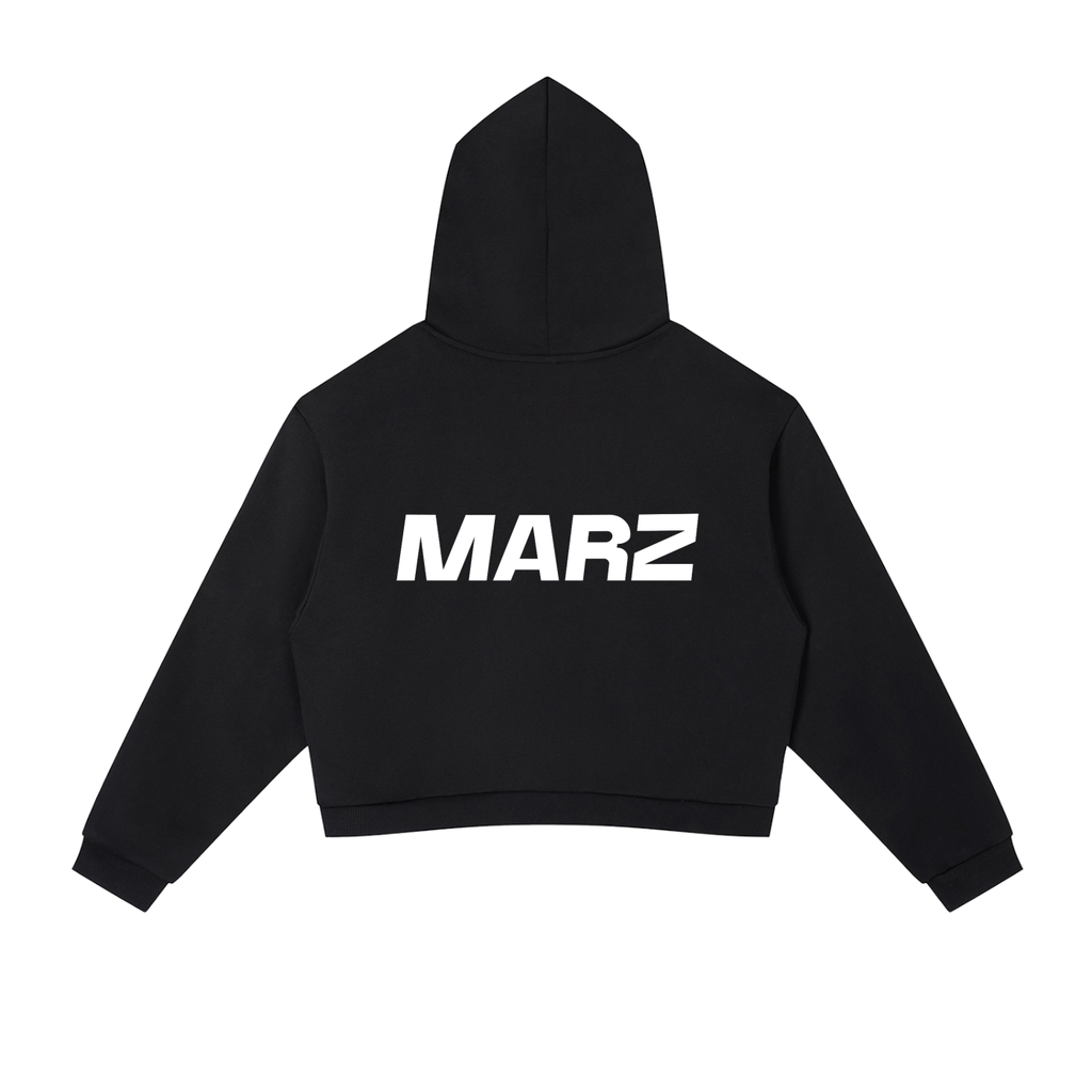 Marz Contrast Side Striped Cropped Hoodie (W)