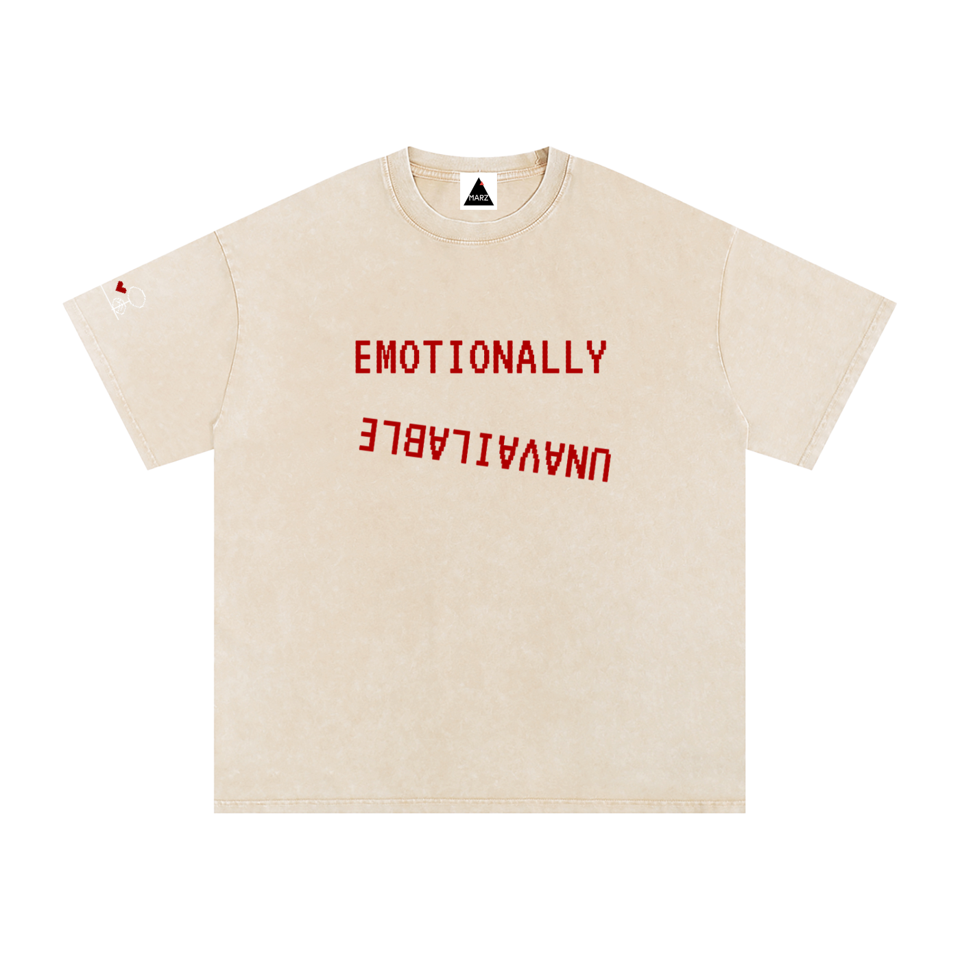 EmotionallyUnavailable Pixel Snow Washed Oversized Cotton T-Shirt
