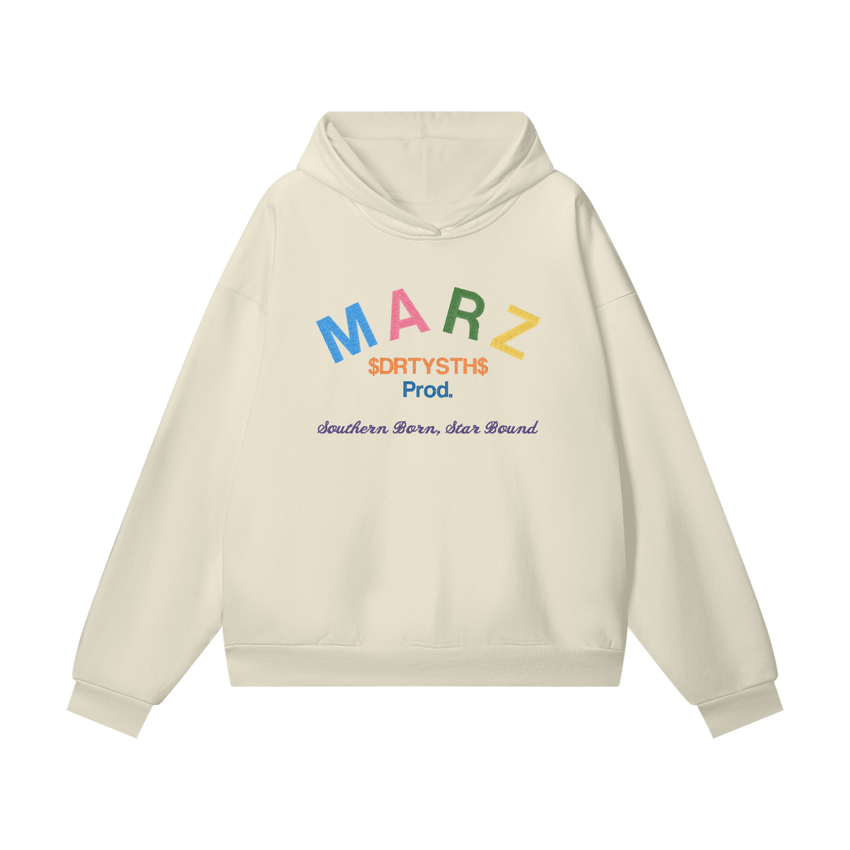 MARZ Dirty South Embroidered Heavyweight Hidden Pocket Fleece Hoodie