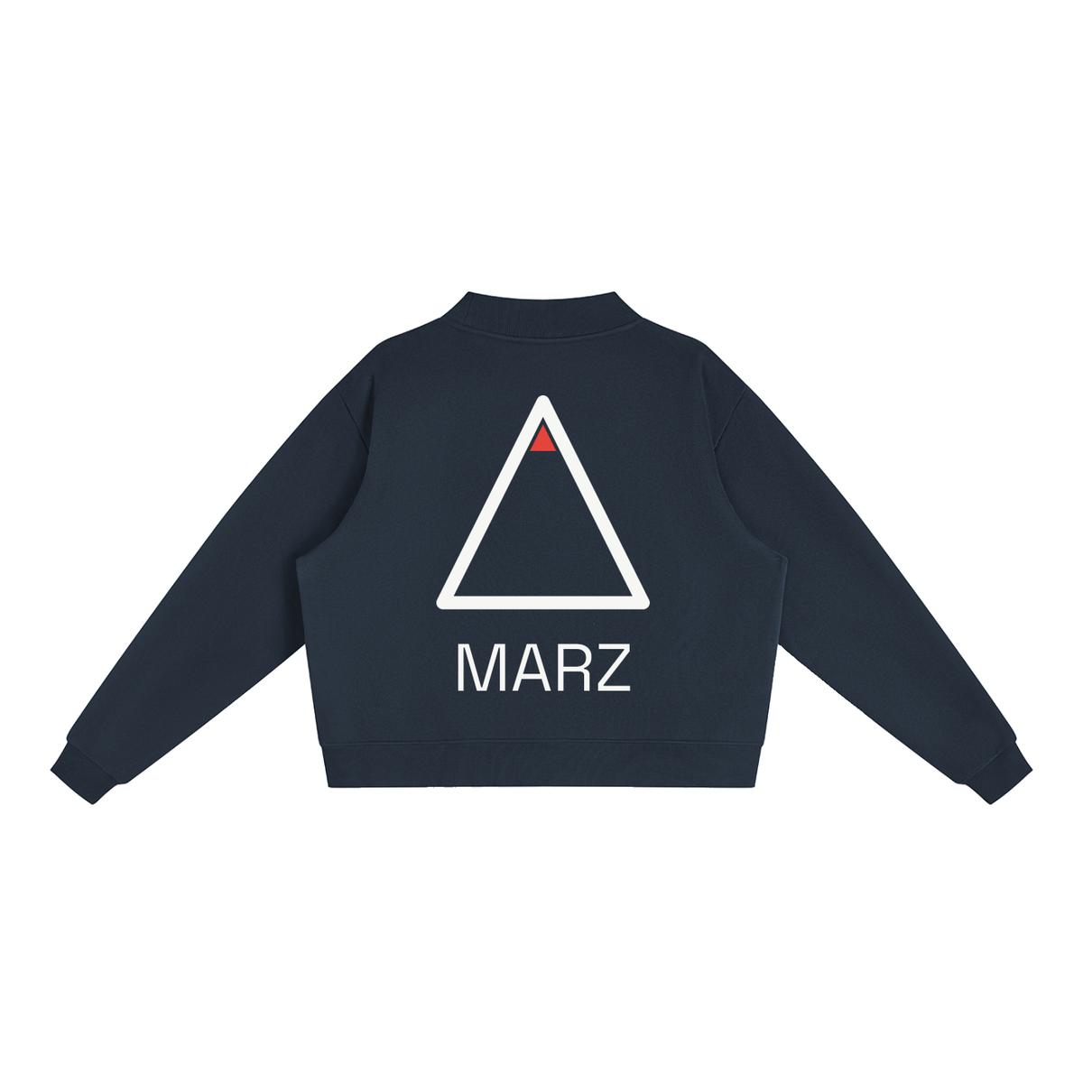 MARZ Transcendent Essential Fleece Mock-Neck Crew Sweatshirt