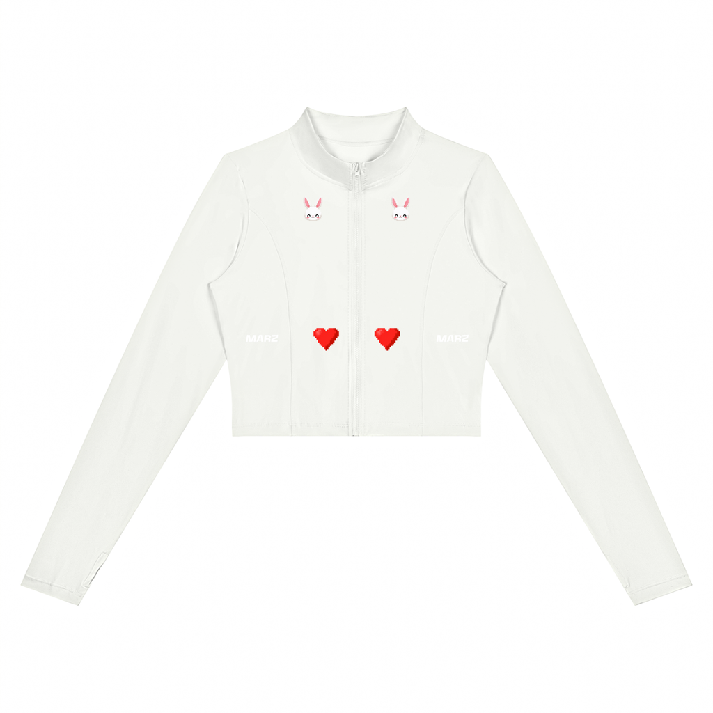 MARZ Blossom Bunny Women’s Crop Yoga Sports Jacket