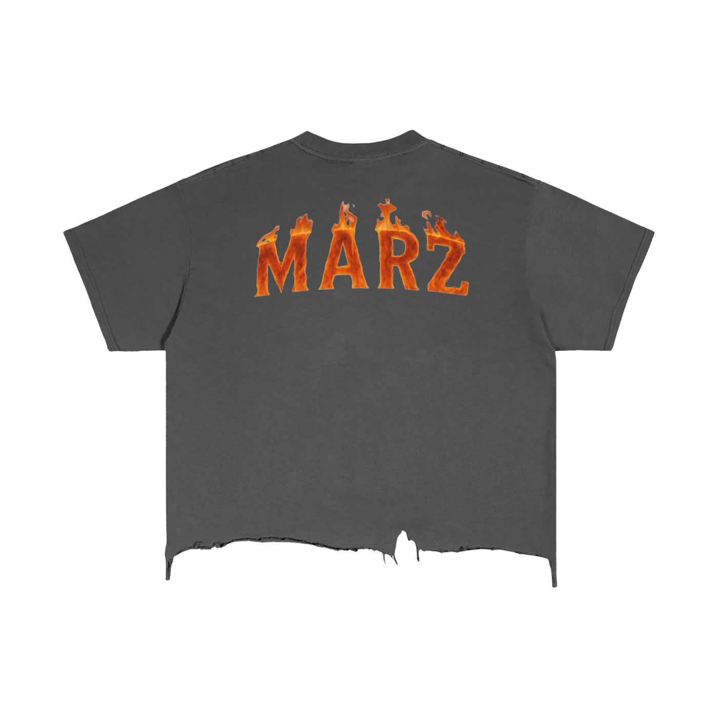 Vintage Wash Boxy Distressed Hem T-Shirt