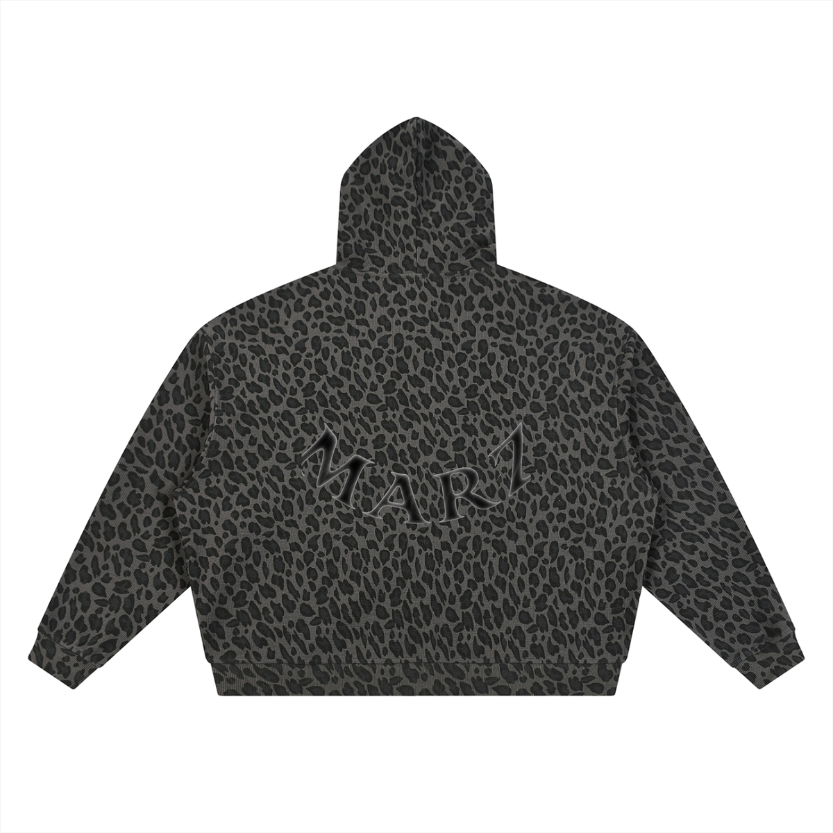 MARZ Sentinel Unisex Leopard Print Waffle Full Zip Hoodie