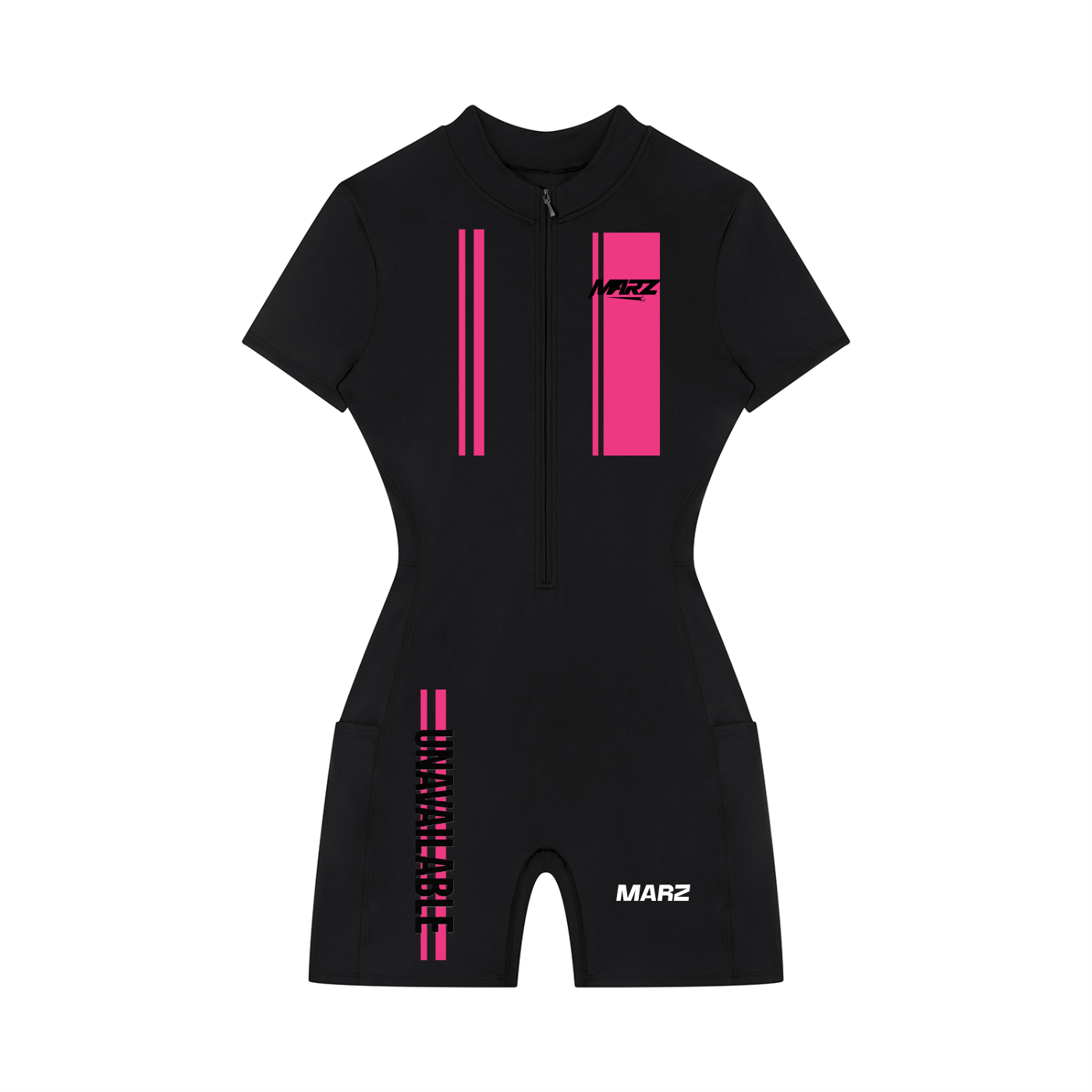 MARZ Cyberpunk Women's Quarter-Zip Short Sleeve Romper