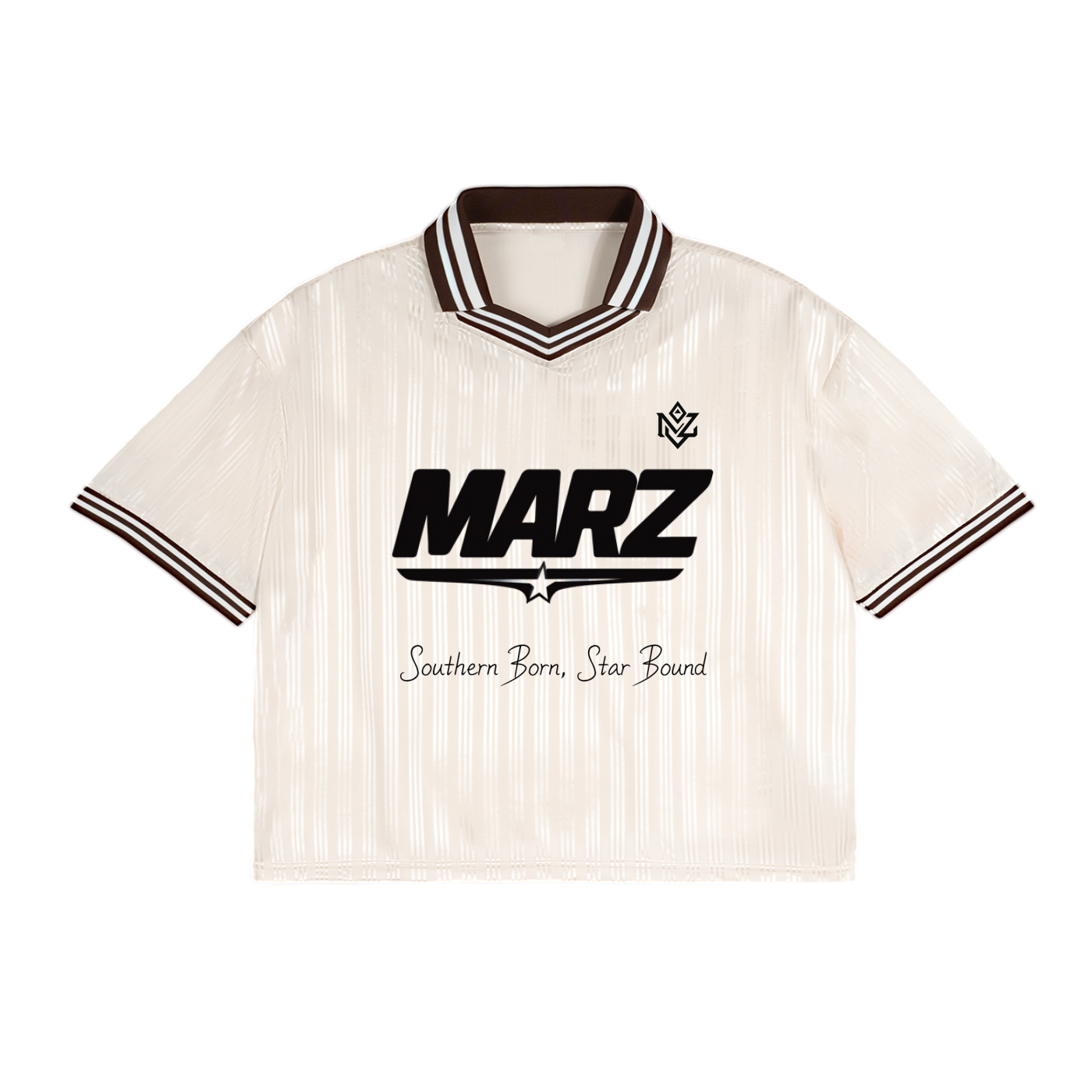 MARZ Star Bound Contrast Stripes Polo Collar T-Shirt