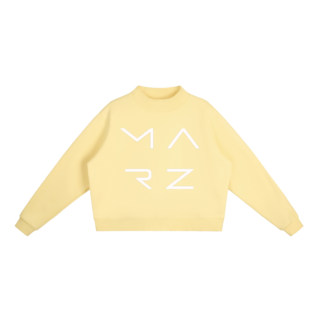 MARZ Transcendent Essential Fleece Mock-Neck Crew Sweatshirt