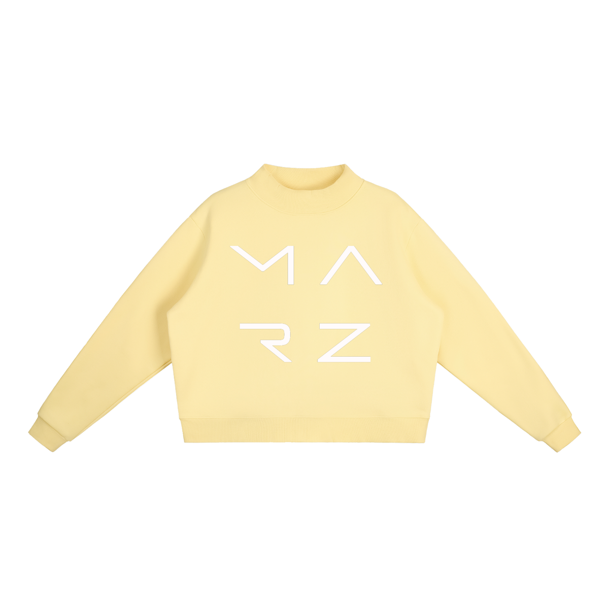 MARZ Transcendent Essential Fleece Mock-Neck Crew Sweatshirt