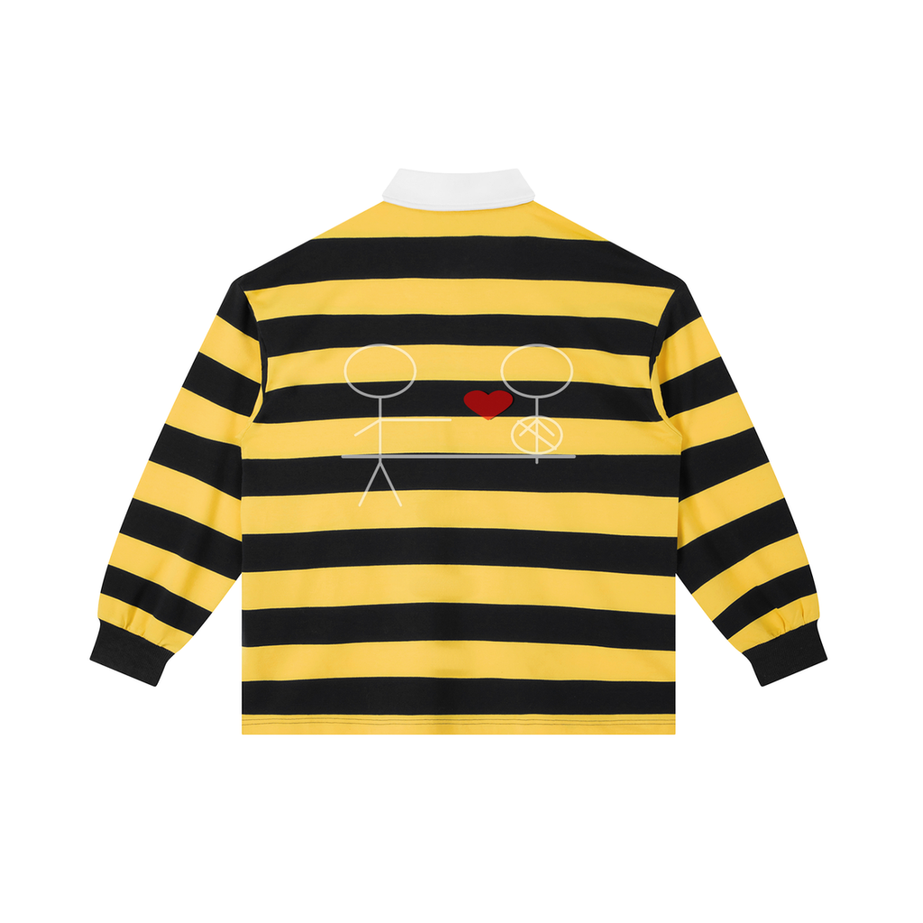 EmotionallyUnavailble Color Block Stripe Polo Shirt