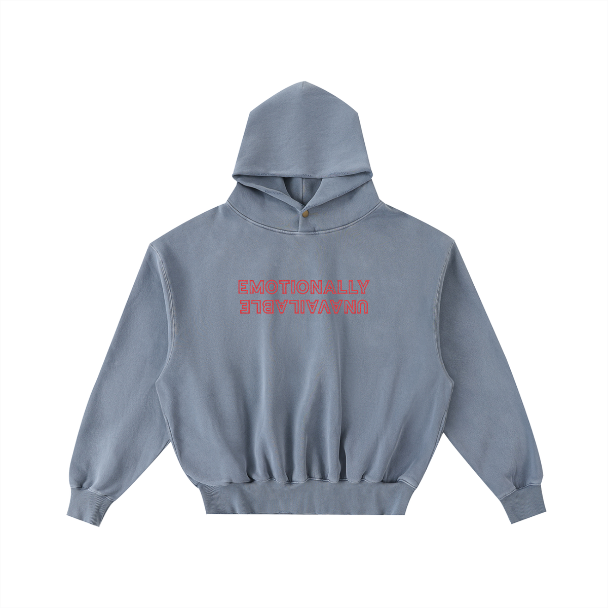EmotionallyUnavailable Frayed Enzyme Washed Fleece Hoodie
