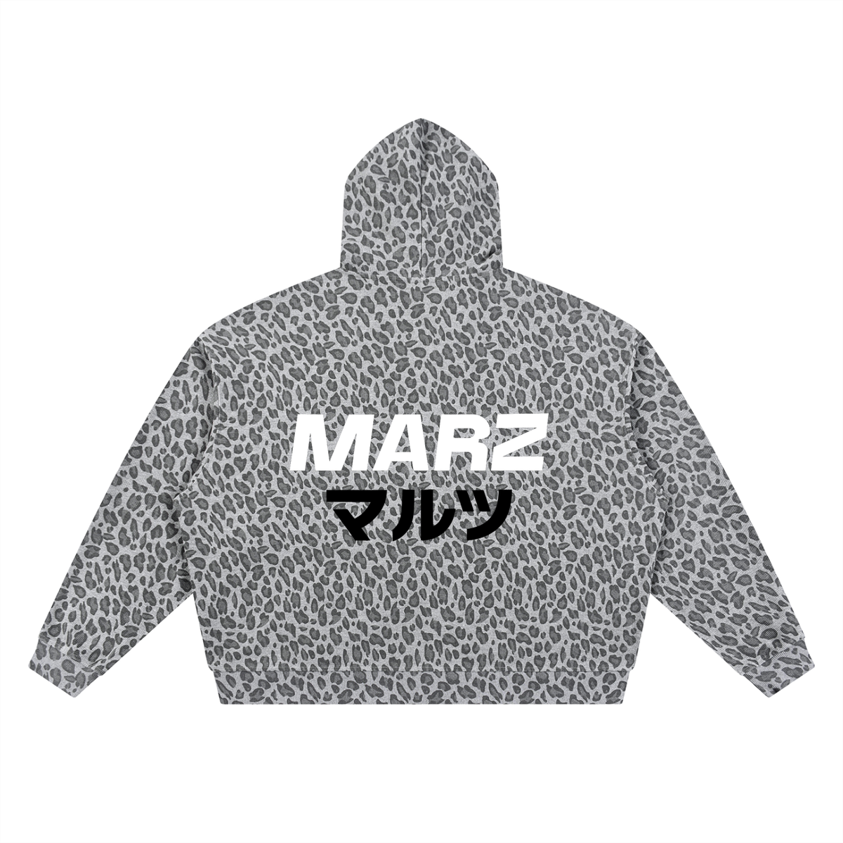 MARZ Blossom Love Unisex Leopard Print Waffle Full Zip Hoodie