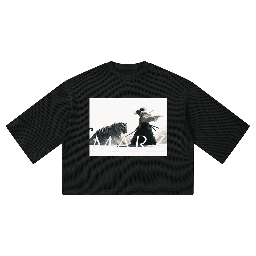 MARZ Musashi v Tora Yuki Tatakai Unisex Waffle Boxy T-Shirt