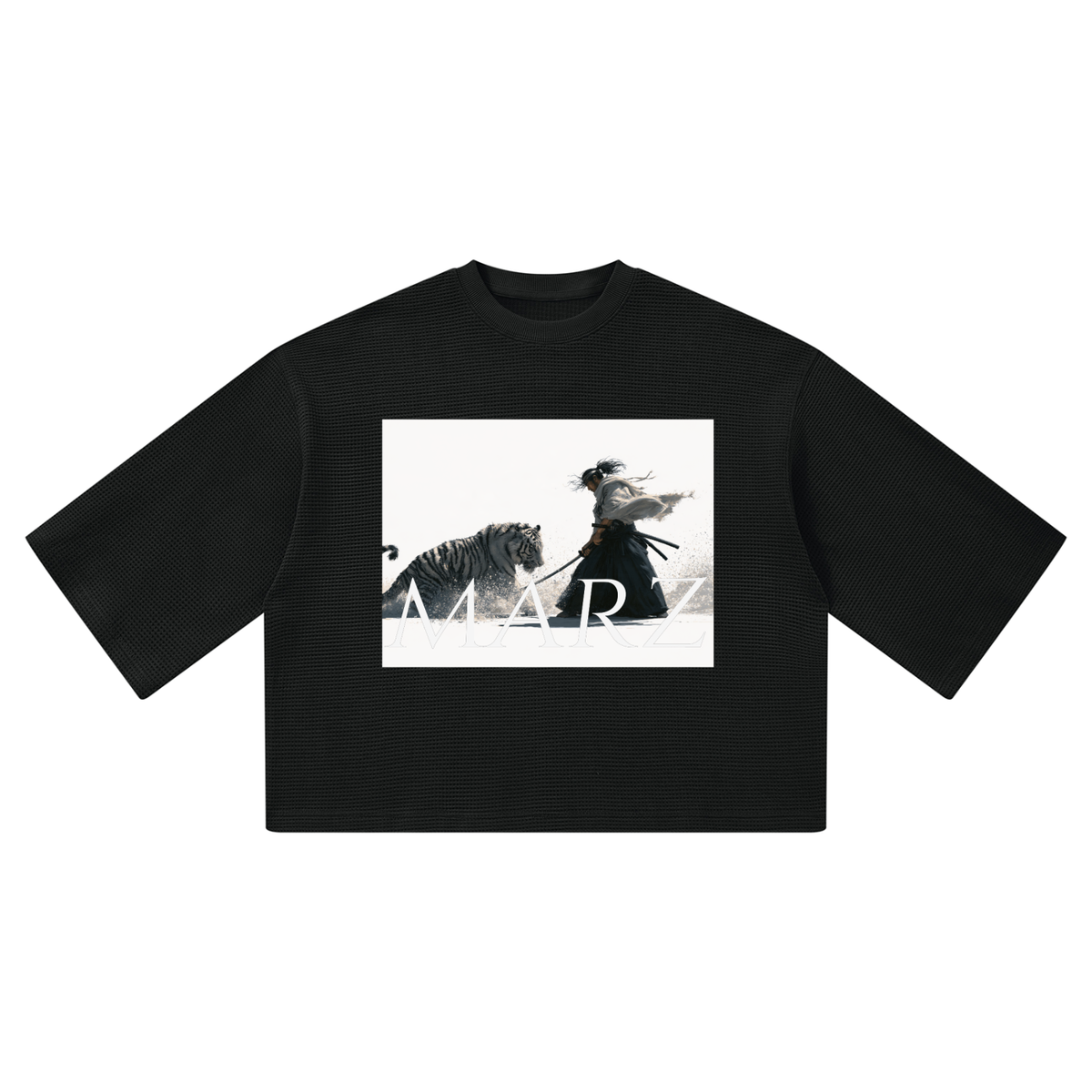 MARZ Musashi v Tora Yuki Tatakai Unisex Waffle Boxy T-Shirt