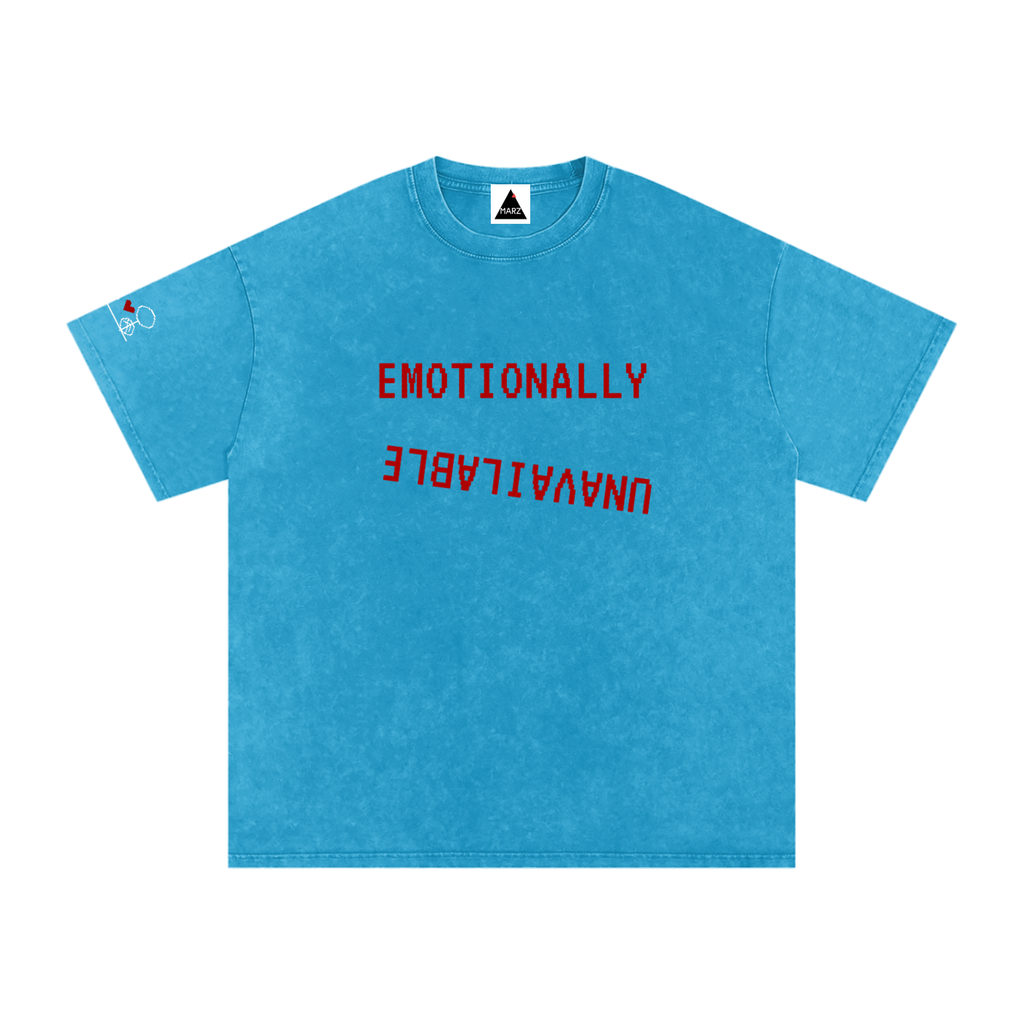 EmotionallyUnavailable Pixel Snow Washed Oversized Cotton T-Shirt