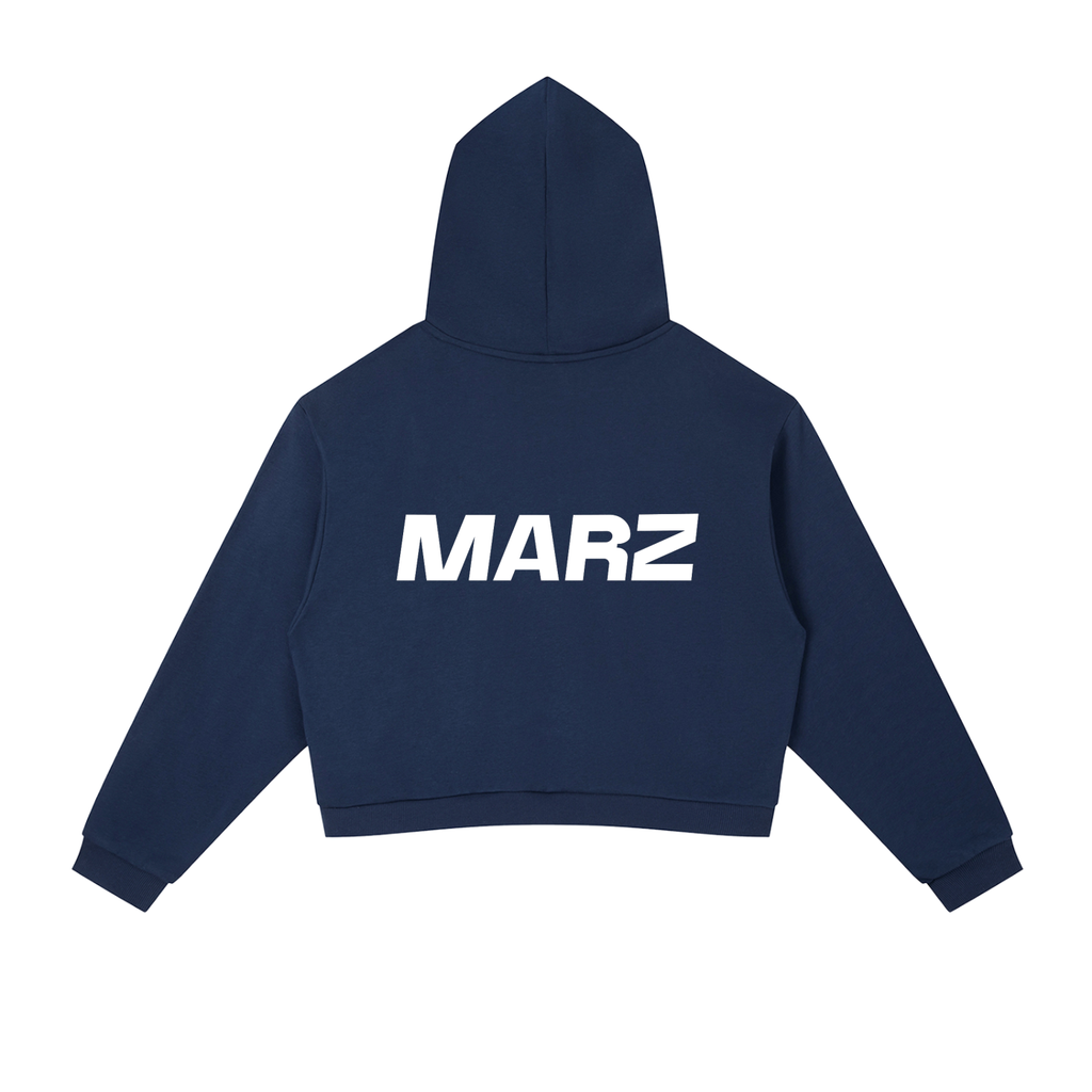 Marz Contrast Side Striped Cropped Hoodie (W)