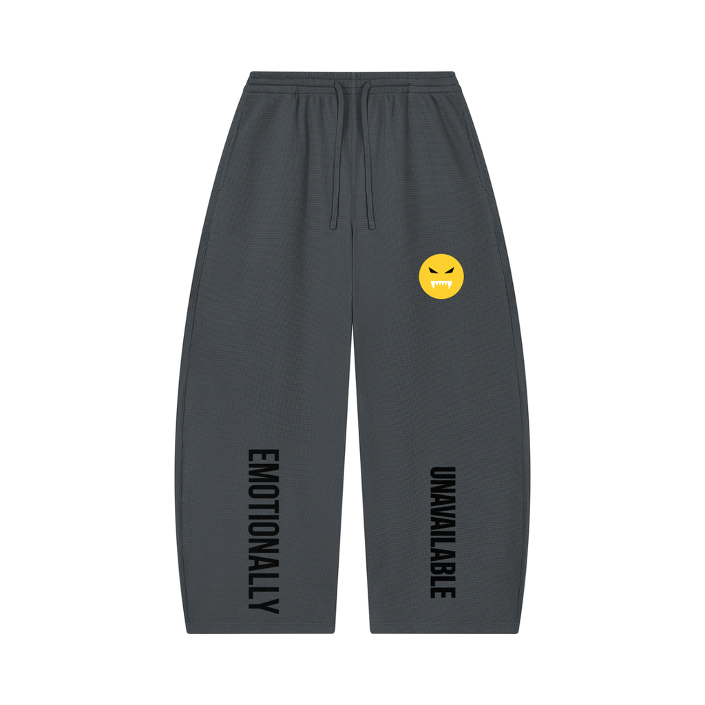 EMOUNA Unisex Waffle Barrel Leg Pants