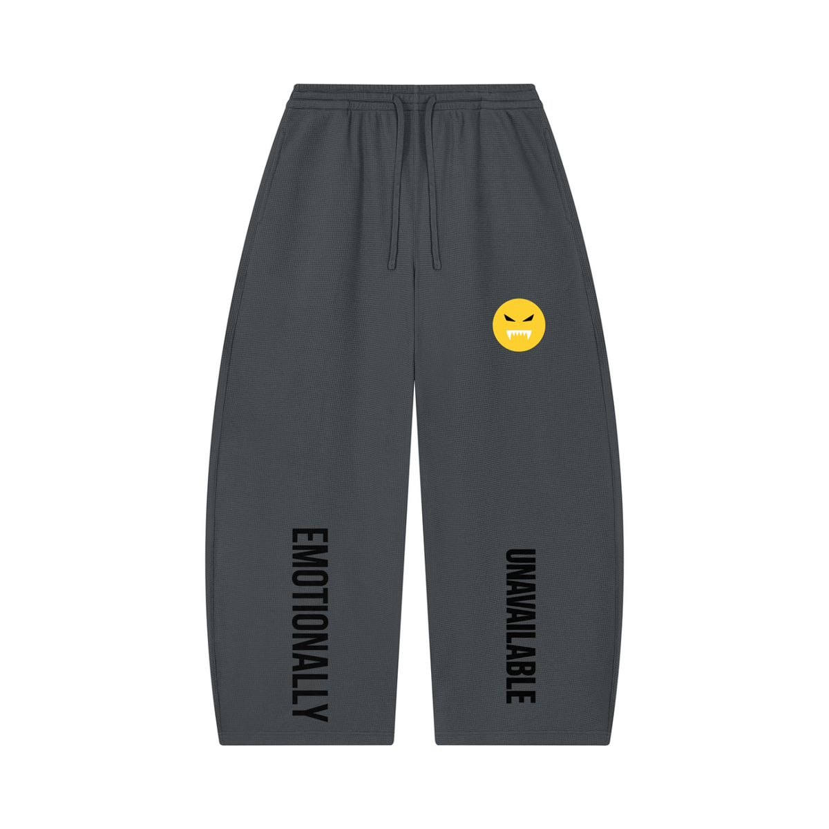 EMOUNA Unisex Waffle Barrel Leg Pants