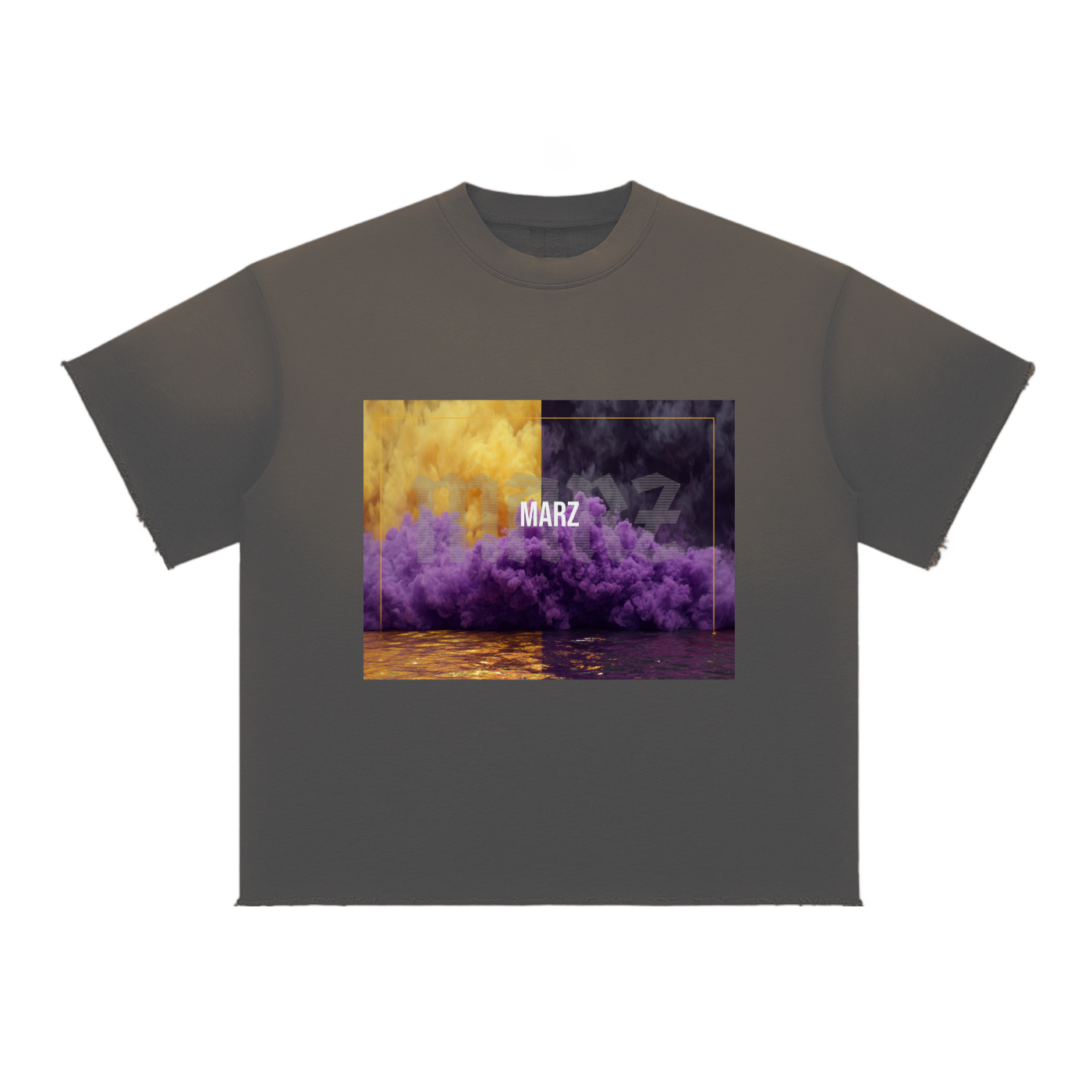 Neon Smoke Sun Fade Raw Edge T-Shirt