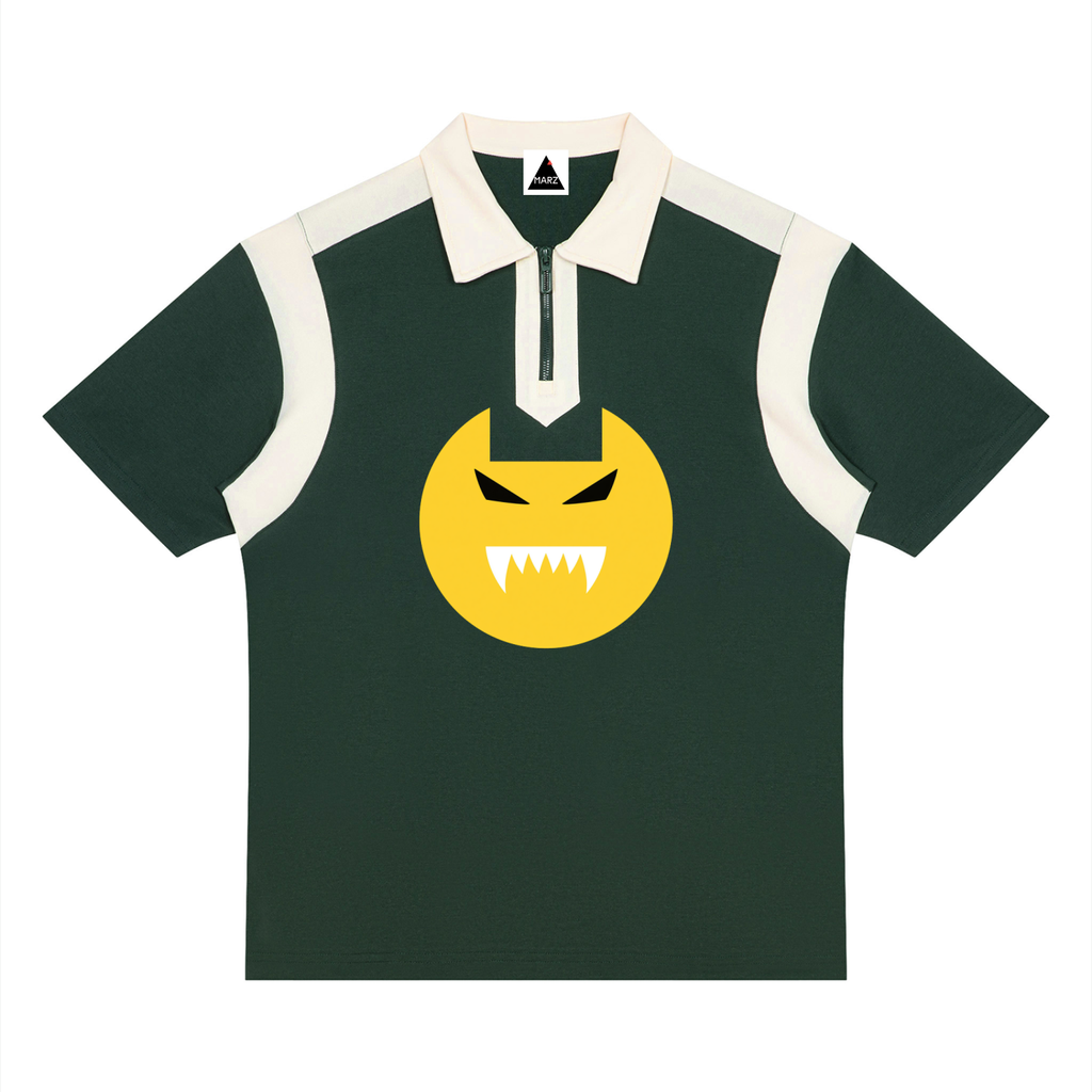 EmotionallyUnavailable Unisex Color Block Quarter Zip Polo Shirt