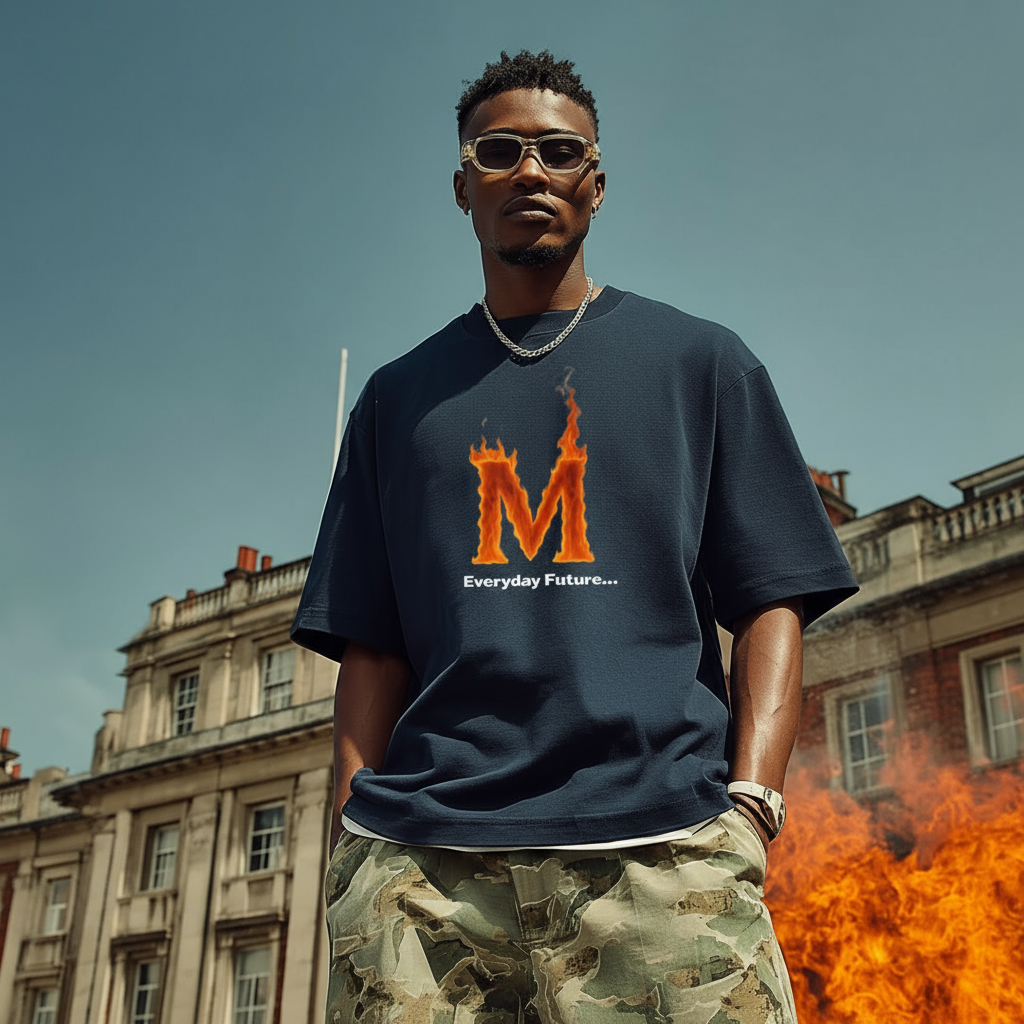 Flaming M's Everyday Future, Essential Heavyweight Cotton T-Shirt