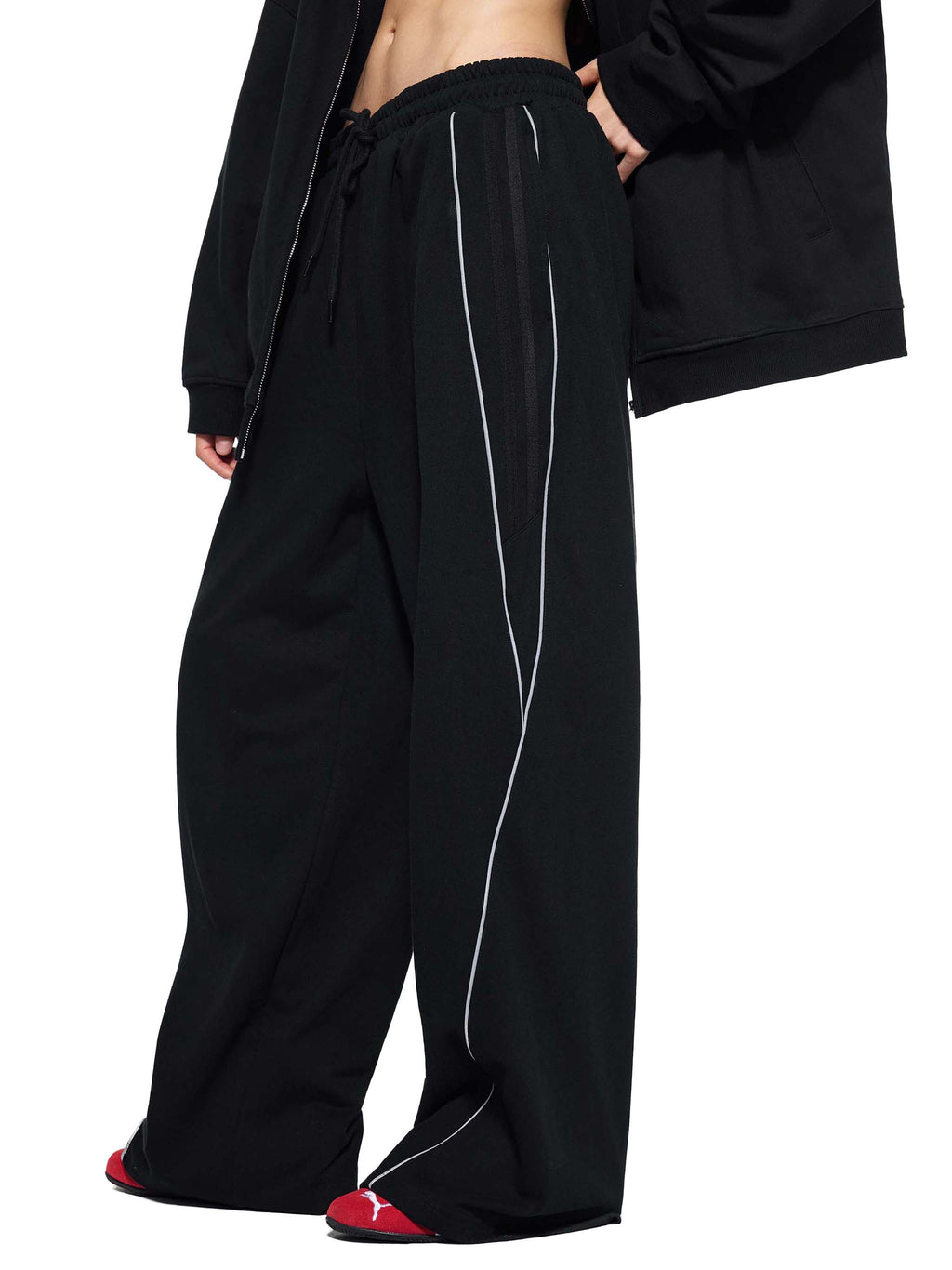 Reflection Striped Straight-Leg Sweatpants