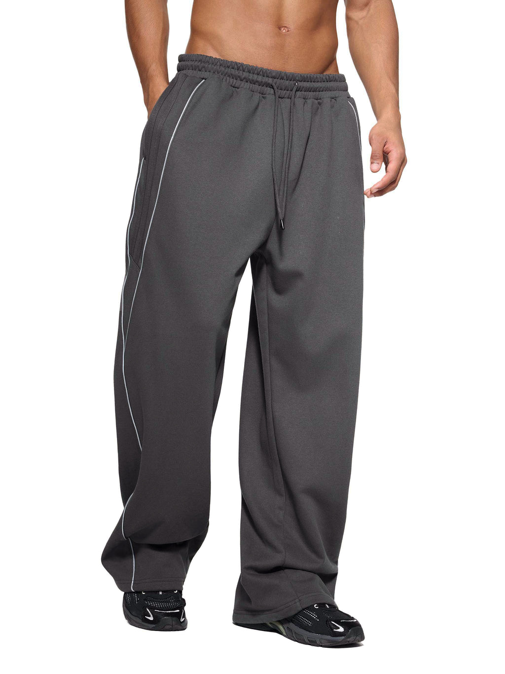 Reflection Striped Straight-Leg Sweatpants