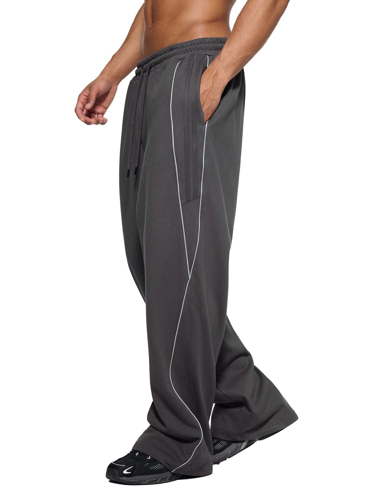 Reflection Striped Straight-Leg Sweatpants