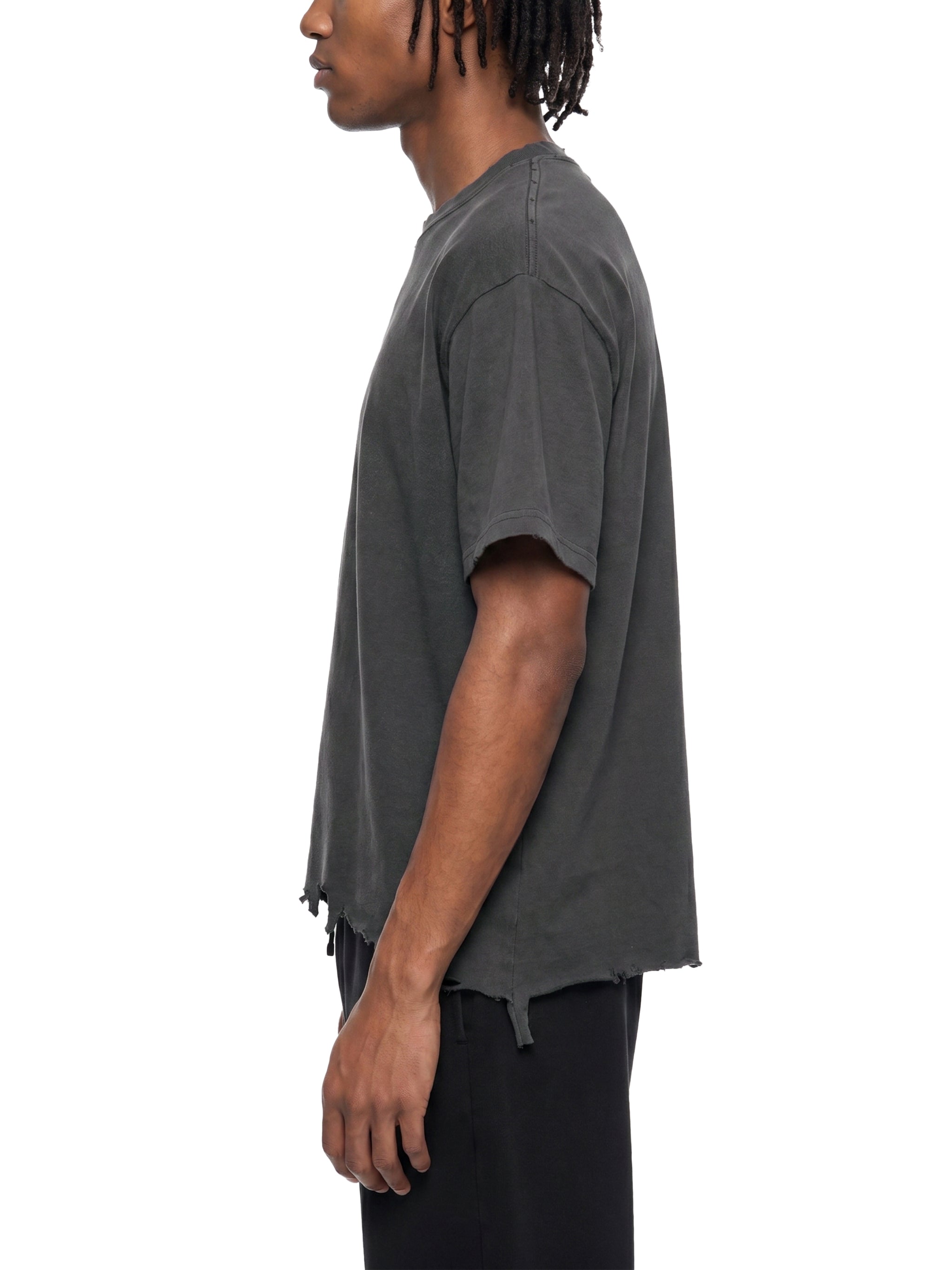 Vintage Wash Boxy Distressed Hem T-Shirt