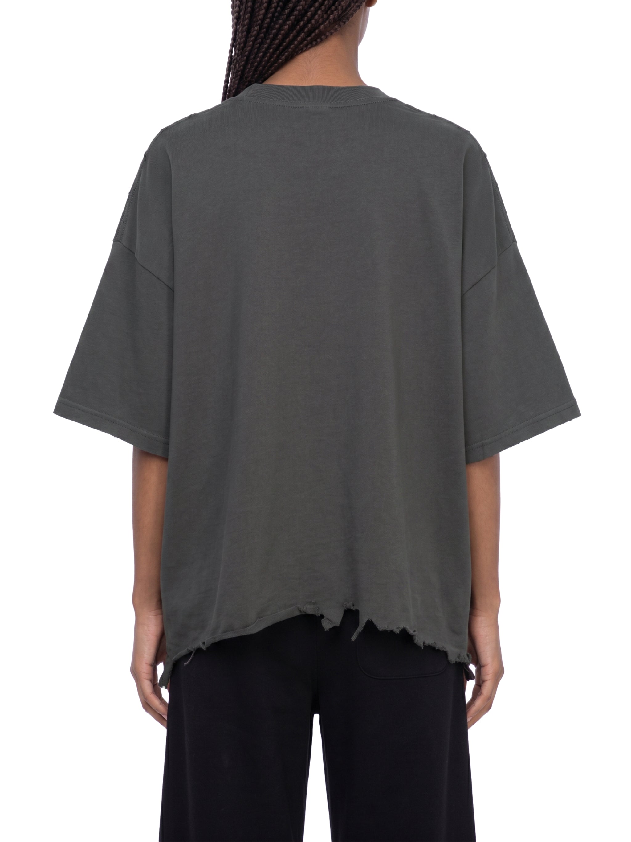 Vintage Wash Boxy Distressed Hem T-Shirt