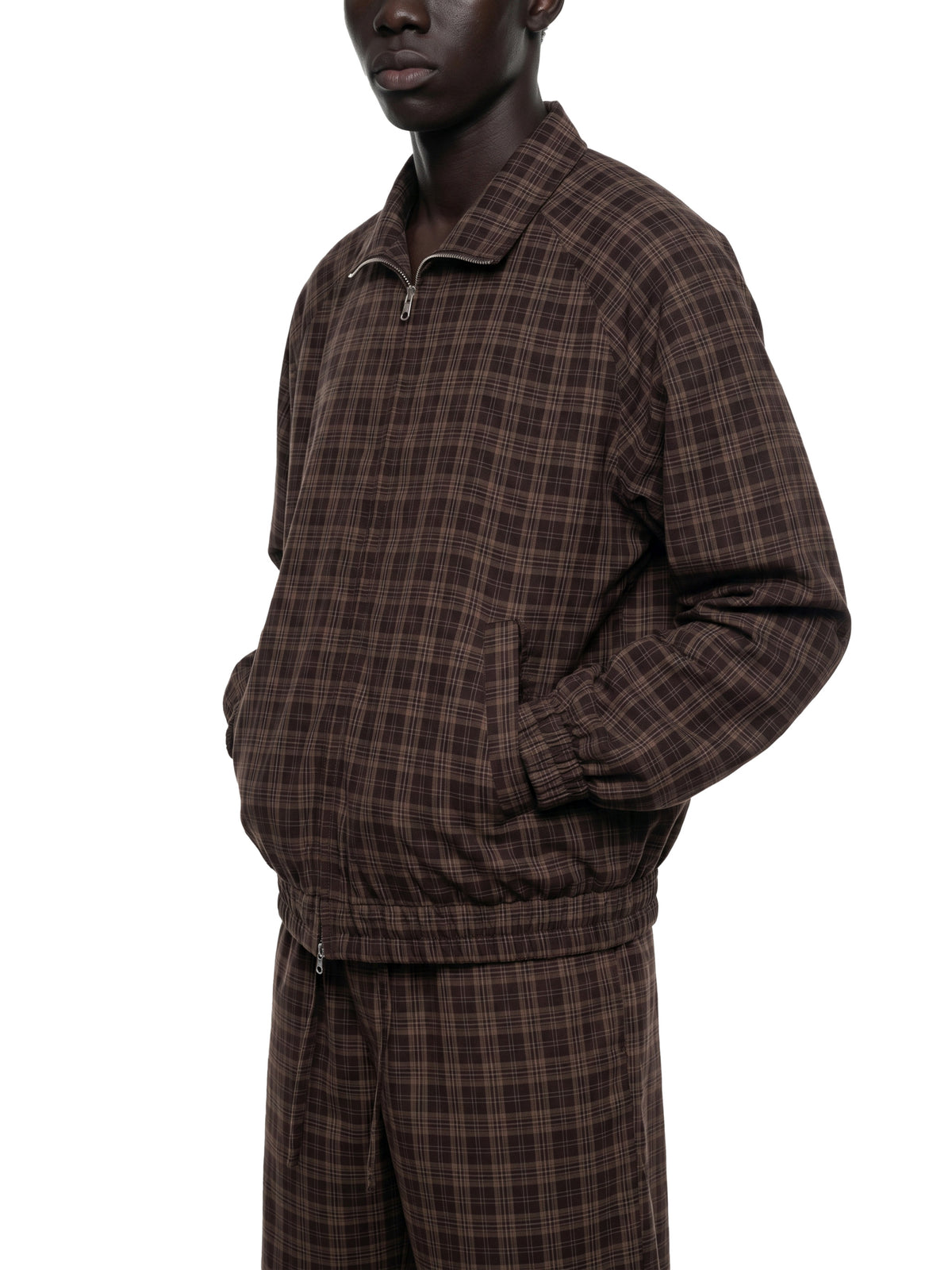MARZ Classic Unisex Plaid Full-Zip Track Jacket