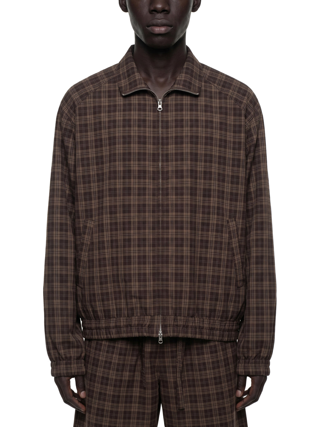 MARZ Classic Unisex Plaid Full-Zip Track Jacket